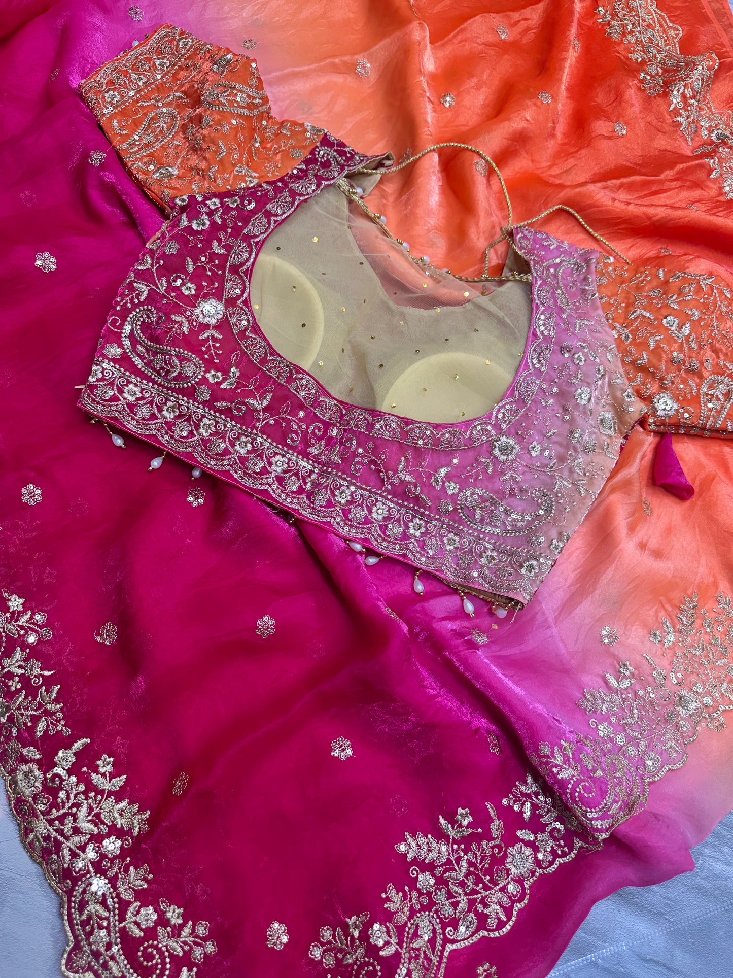 Shahi Shine Space Silk Saree – Festive Glam Edit ✨
