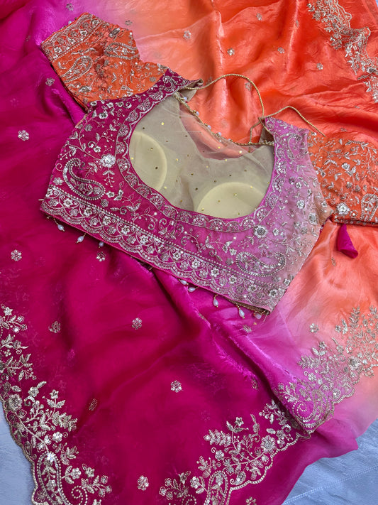 Shahi Shine Space Silk Saree – Festive Glam Edit ✨