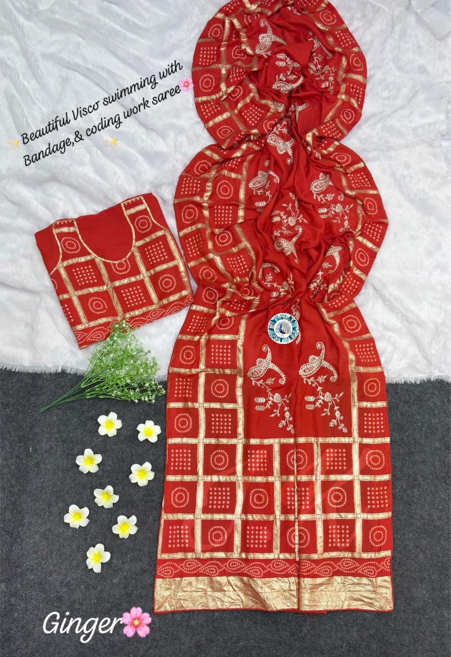 Golden Cherod Silk Designer Saree ✨