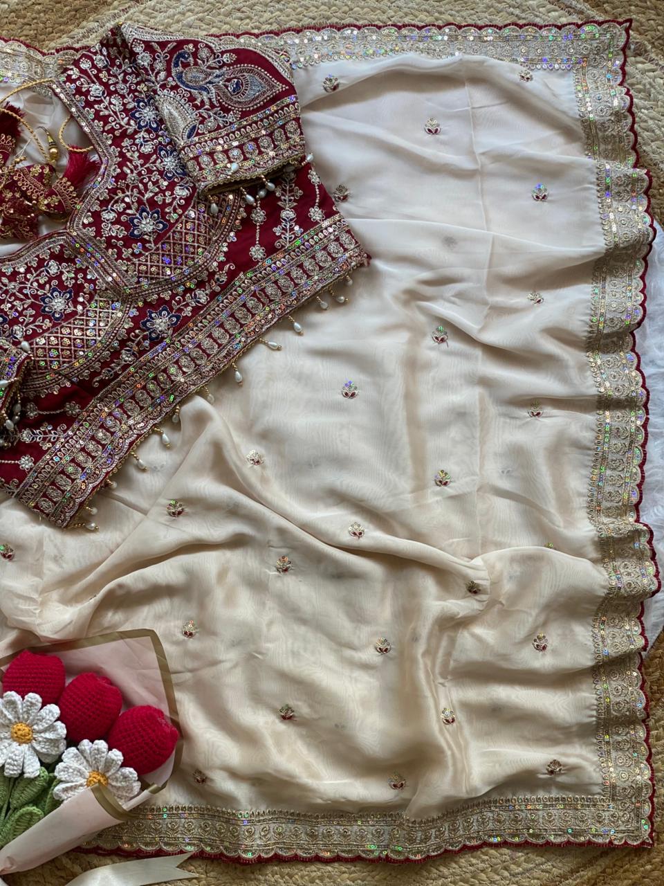 Embroidered Rangoli Silk Designer Saree ✨