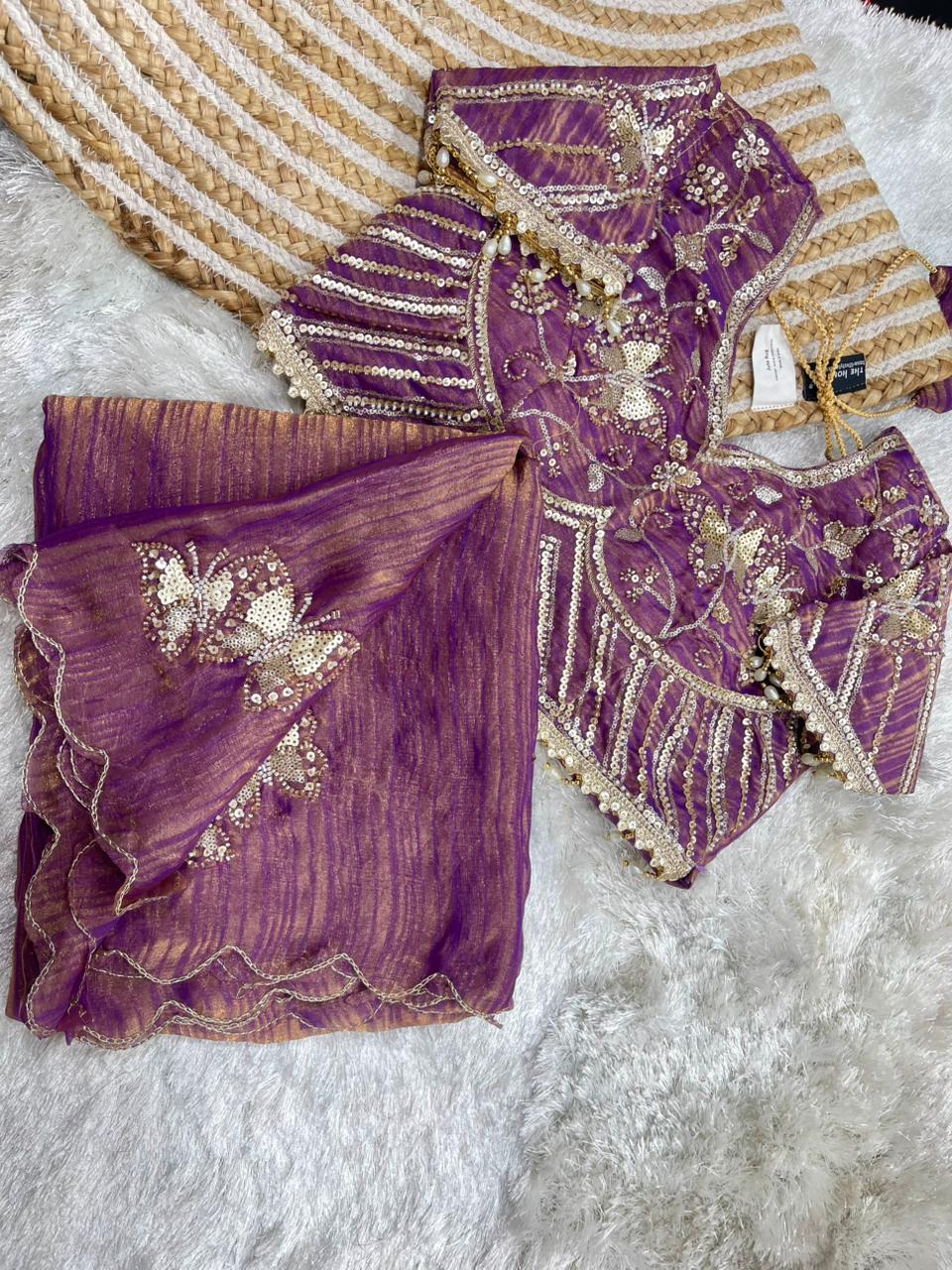 Fendy Satin Zari Designer Saree ✨