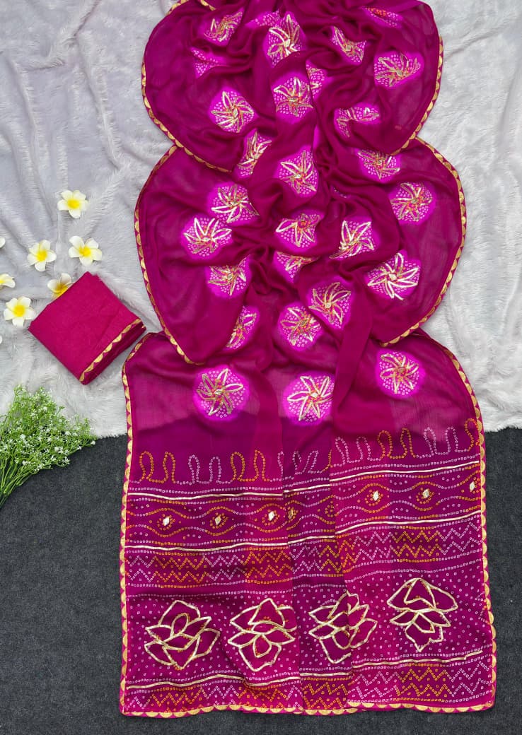 Golden Art Silk Bandhej Saree – Trending Collection ✨