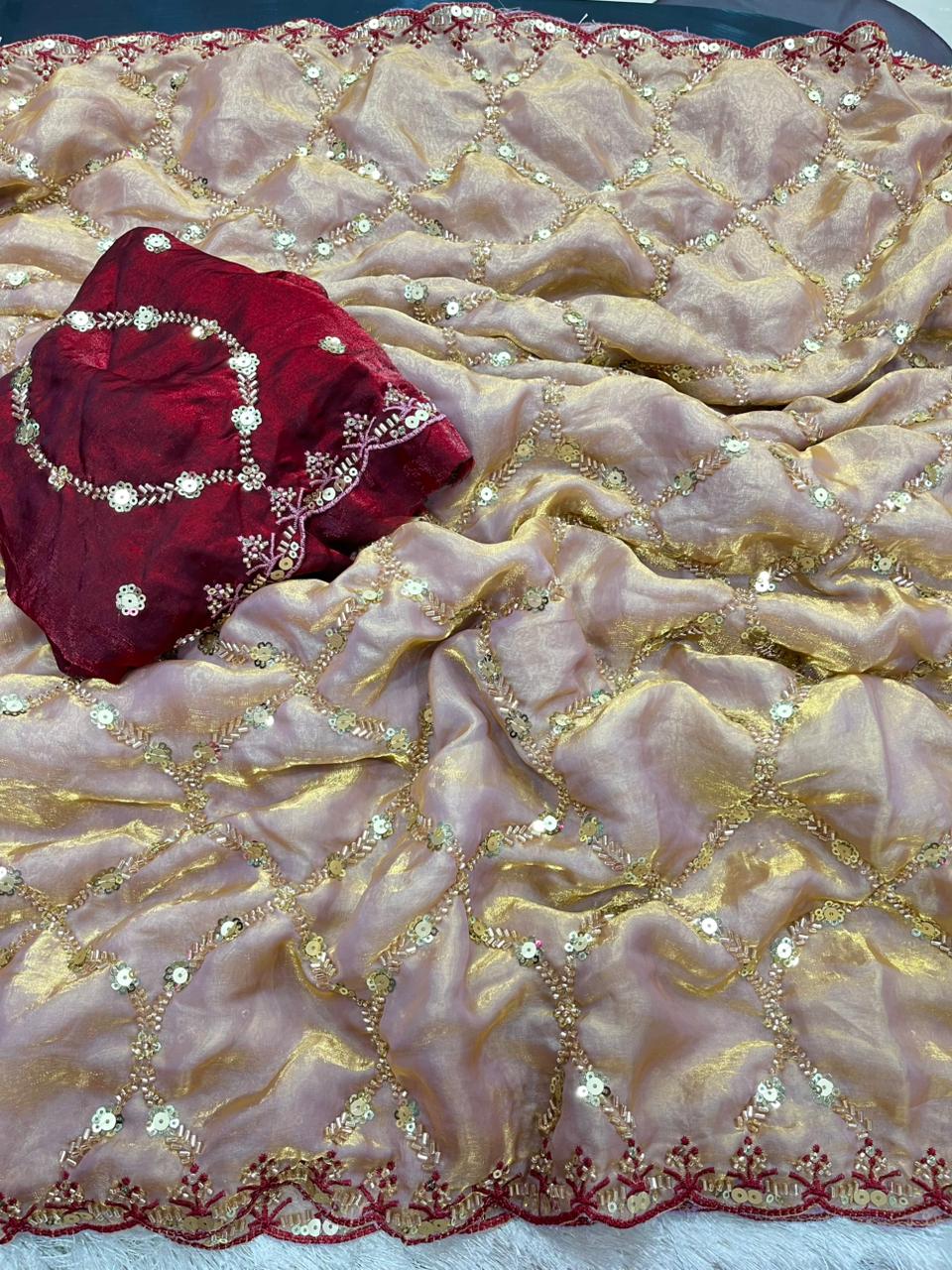 Hand Finish Designer Saree – Single Hit Collection ✨