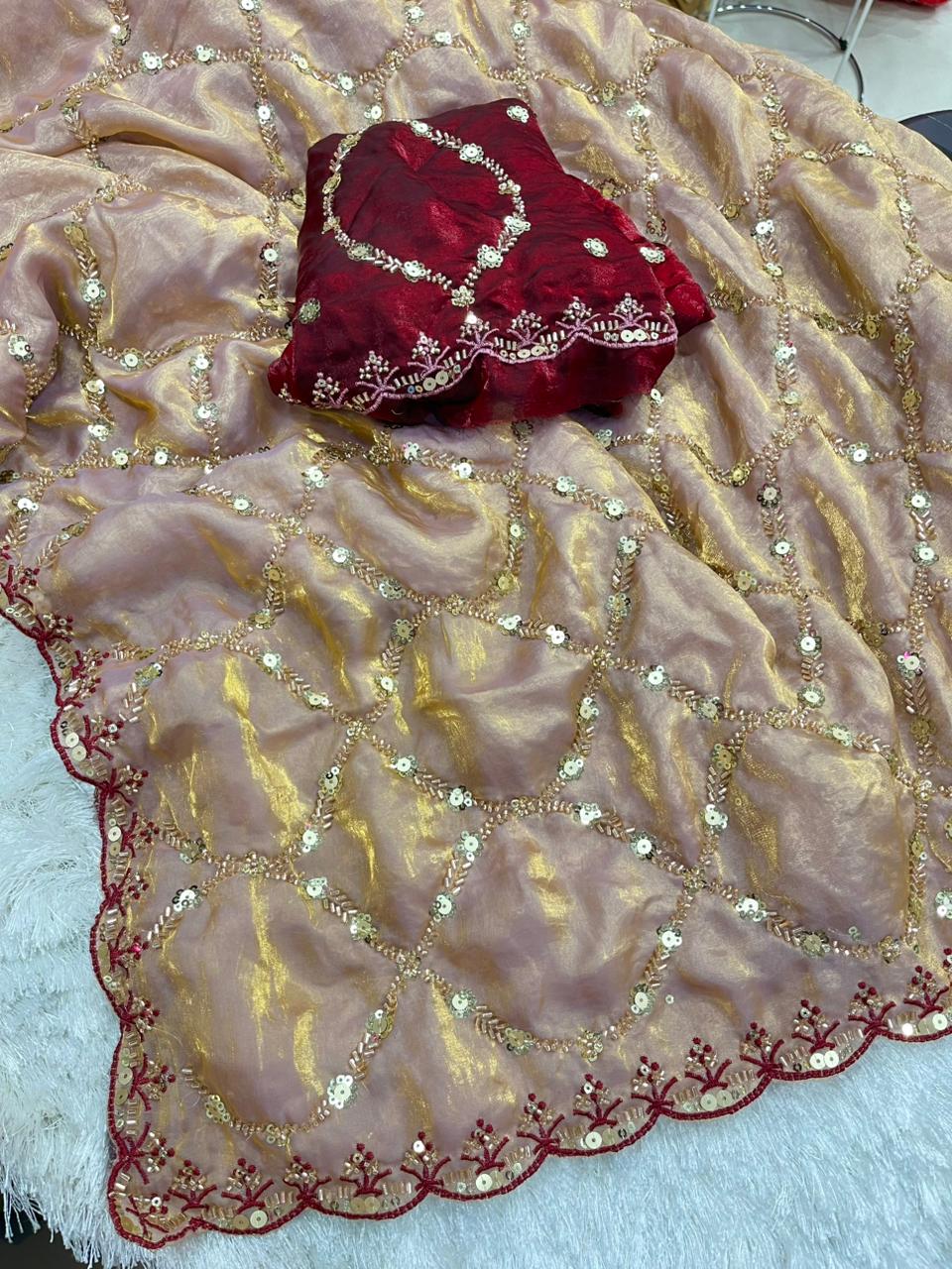 Hand Finish Designer Saree – Single Hit Collection ✨