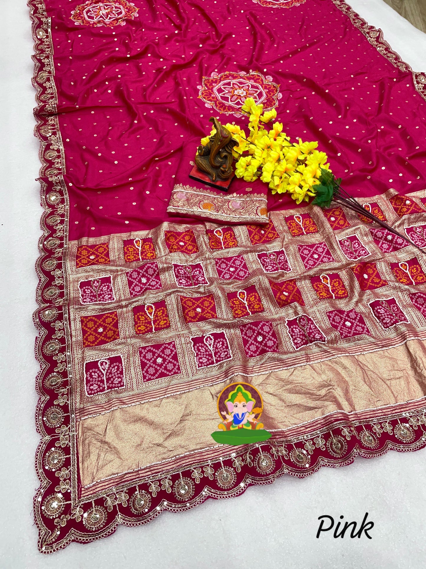 Dola Silk Handwork Designer Saree ✨