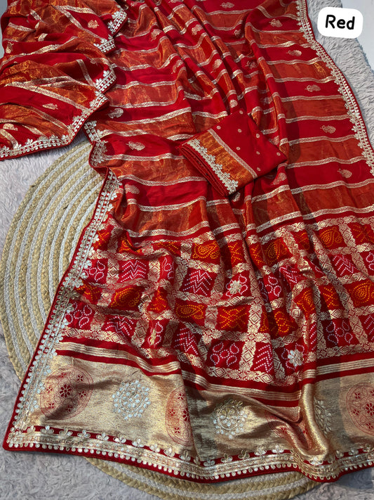 Dola Viscose Bandhej Weaving Saree ✨